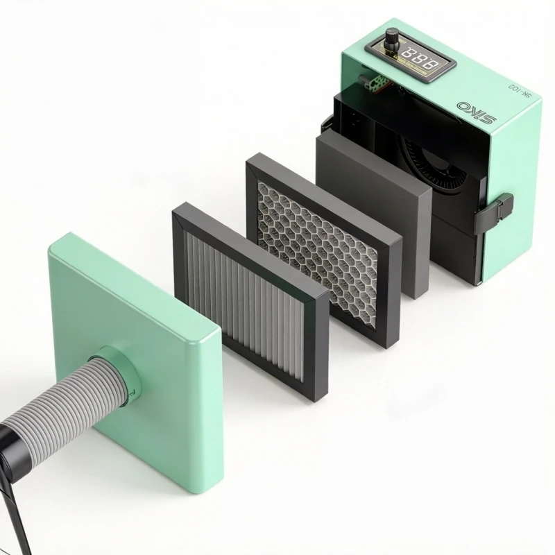 Soldering Fume Extractor Filter Smoke with 3 Helping Hands LED Light Filters 5V3A USB for Efficient Welding Fume Removal​ Tools