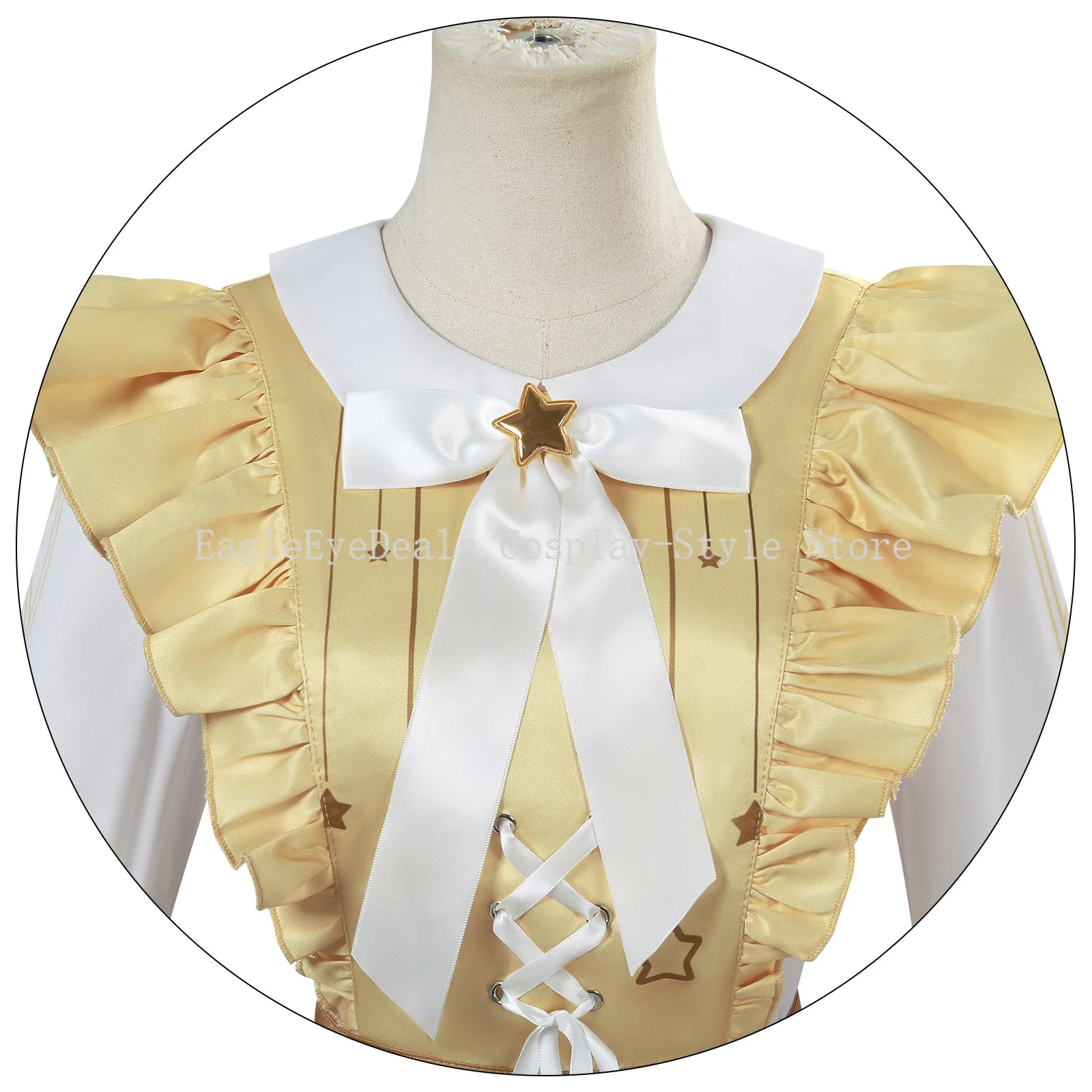 أزياء أنيمي لعبة الهوية V آن ليستر التأثيرية بدلة موحدة للهالوين للنساء لعبة فستان الأميرة الأصفر التاجر