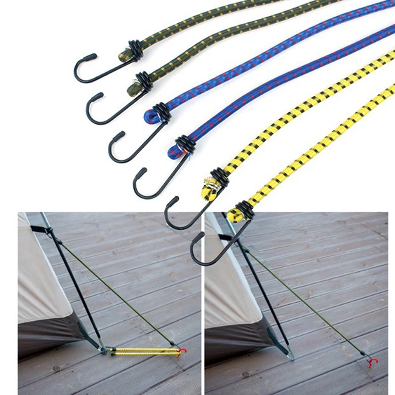 6pcs Elastic Bungee Cord Set Luggage Straps Rope Hooks Stretch Tie Outdoors 30cm/40cm/60cm