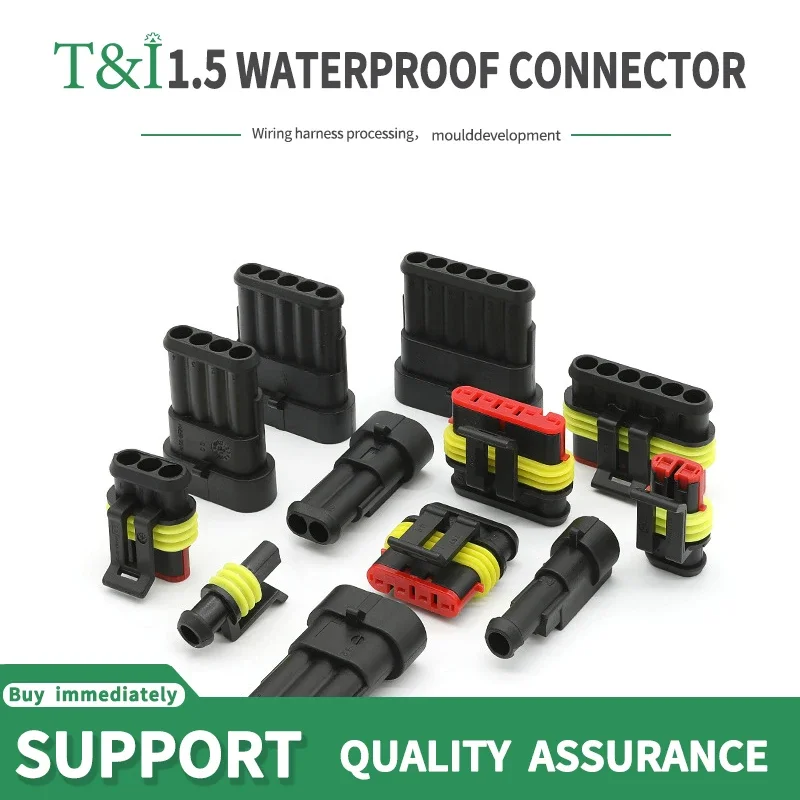 

20/50/100 Sets1.5 AMP series 1P/2P/3P/4P/5P/6P car connector DJ7041-1.5-11/21 282080-1 docking terminal waterproof connector