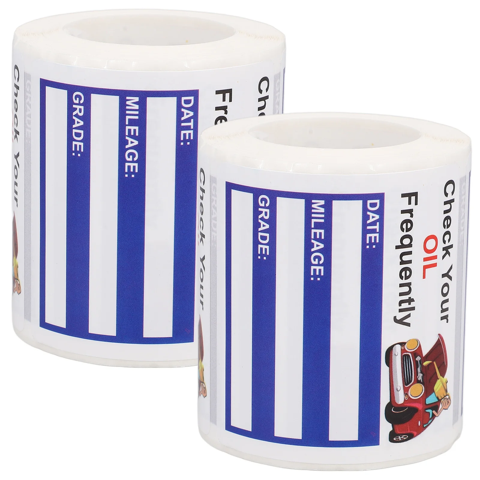 

2 Rolls Car Oil Change Reminder Stickers Adhesive Service Due Labels Maintenance Auto Repair Practical Use