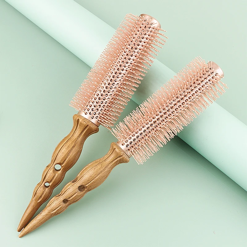 Ceramic Hot Plated Aluminum Barrel Nylon Bristle Round Hairbrush Small/Medium/Large Beauty Salon Roll Comb Brush For Root Volume