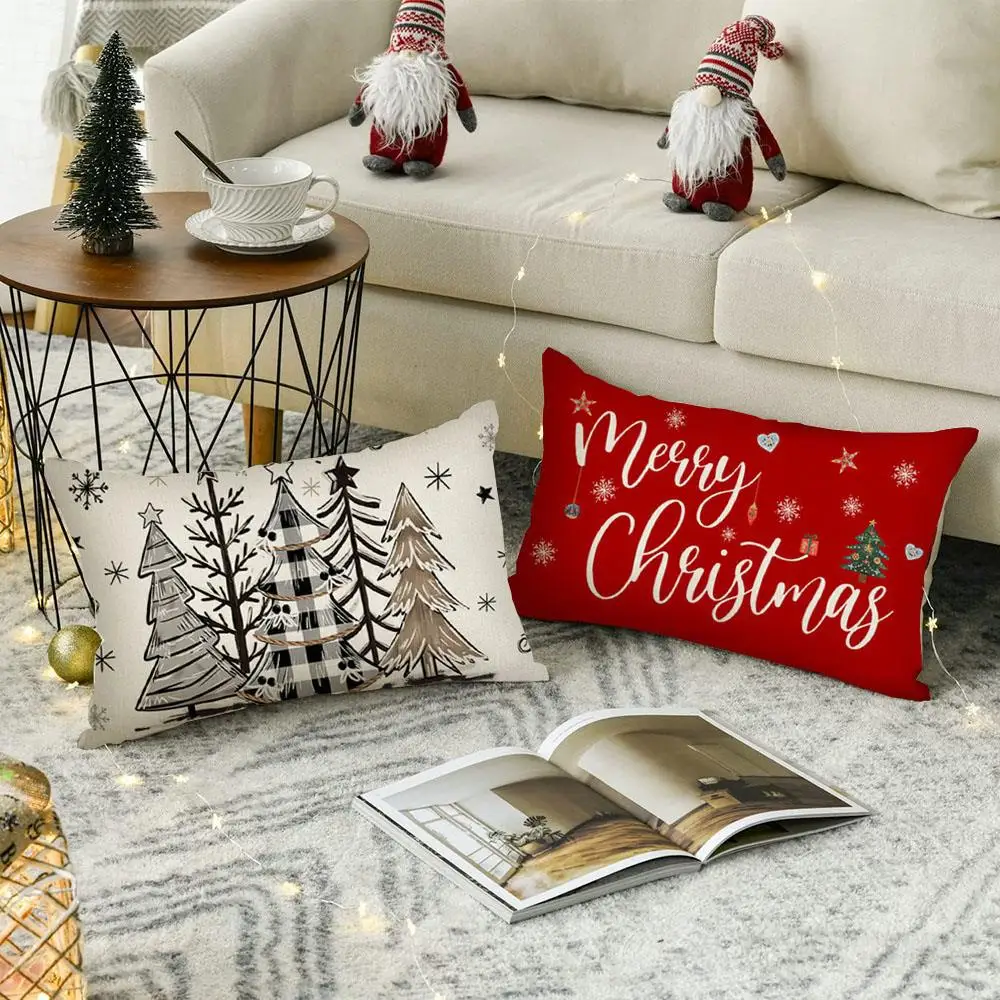 عيد الميلاد قطني أكياسها شجرة عيد الميلاد ثلج الديكور وسادة تغطي عيد الميلاد وسادة تغطي نافيداد السنة الجديدة هدية 2026 #3