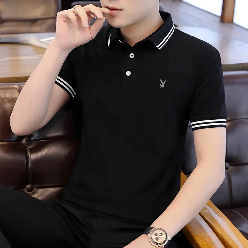 

Men's ort Sve T-irt Bla Casual American Sle Summer New Trend Brand Loose Fit irt for Youth