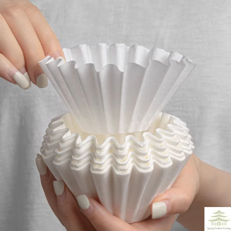 Coffee Filter Papers 50 Sheets 1-2Cups 3-4Cups Paper Filter #155  #185 Pour Over Coffee Dripper & Wave Dripper Barista Tools