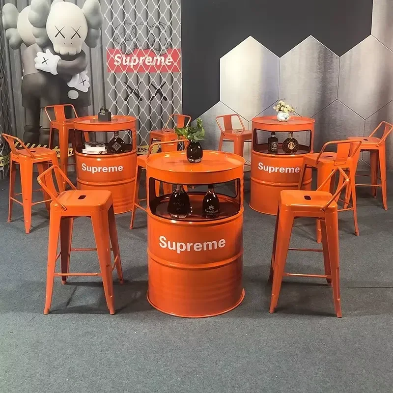 Industrial Metal Home Bar & Hotel Commercial Foldable Table Chair Combination Bar Furniture Sets