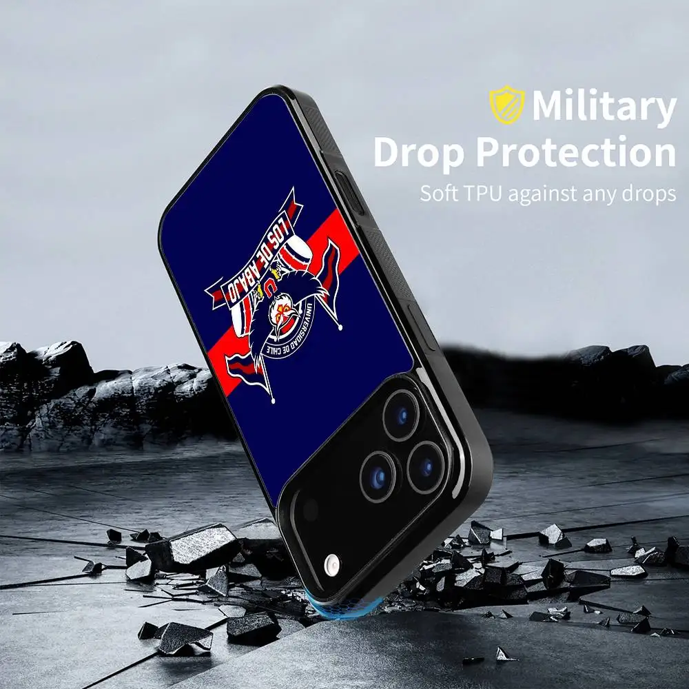 Coque de téléphone 1 pièce c-chili université pour iPhone 17 16 15 14 13 12 11 Pro Max Mini Plus miroir dur Funda