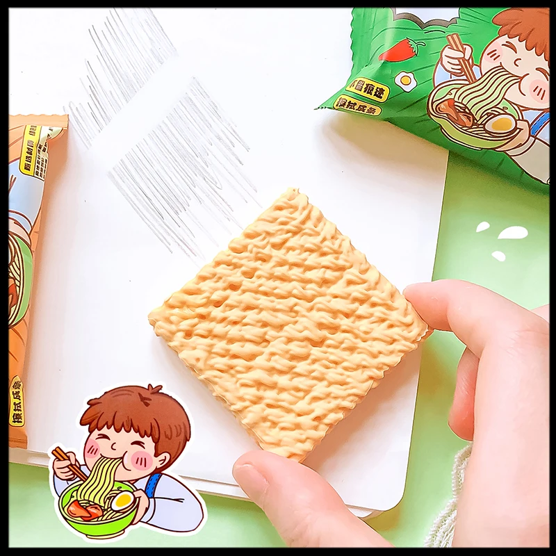 Imagem -06 - Artigos de Papelaria Estética Kawaii Material de Escritório Presente do Dia das Crianças Coisas Bonitas para a Escola Macarrão Instantâneo Shap Borracha Borracha