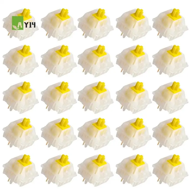

AY14 -Milky Yellow Pro V2 Pre-Lubed 5-Pin 50Gf Linear Switches For MX Mechanical Keyboard Game Keyboard