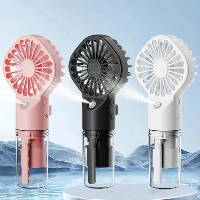 Portable Humidifier Fan Mini Handheld Mist Fan Portable USB Rechargeable Handheld with Humidifier Mini Water Spray Hand