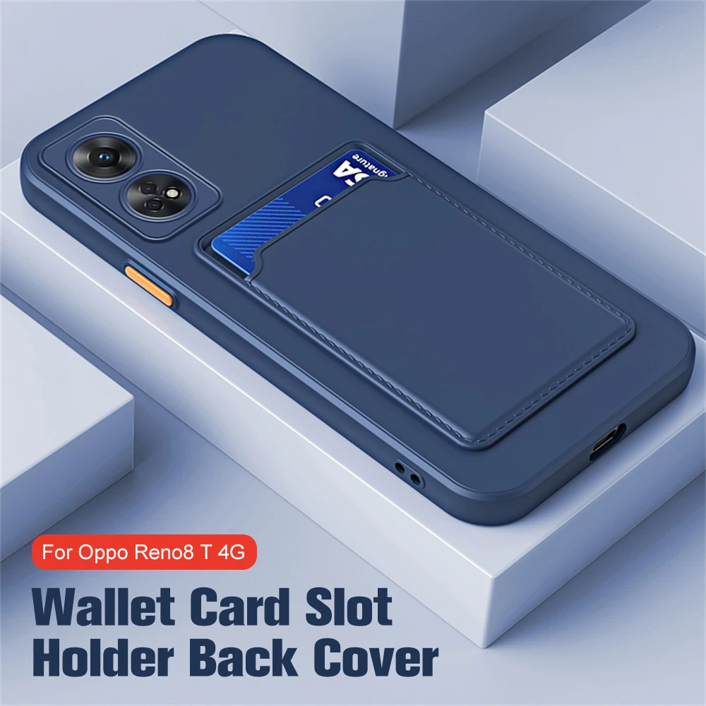 Reno8T 4G Case Candy Wallet Card Slot Soft Silicone Back Cover For Oppo Reno8 T 4G Reno 8T CPH2481 6.67