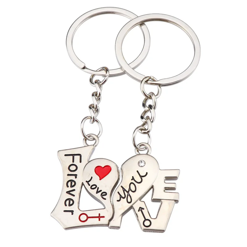 LLavero con letras I LOVE YOU, llavero con forma de corazón para parejas, llavero para amantes, regalo de cumpleaños, recuerdos, regalo del Día de San Valentín