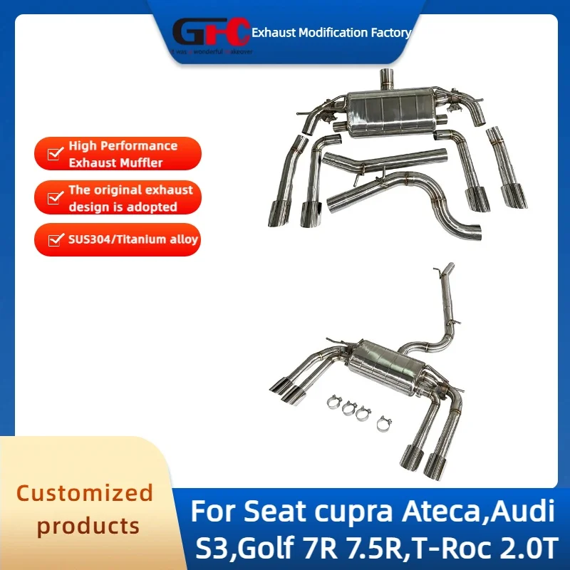 

GFC Catback Valvetronic Exhaust Pipe for Seat cupra Ateca,Audi S3,Golf 7R 7.5R,T-Roc 2.0T High-Performance Valve Exhaust Muffler