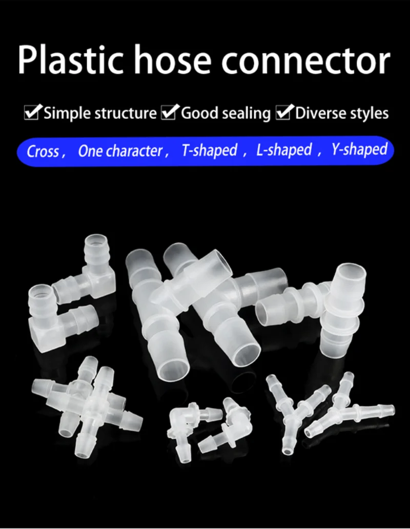 Food‑Grade Plastic Hose‑Barb Pagoda‑Style Connector, Water Pipe Fittings for  Tank Air Pump and Garden Irrigation Hoses