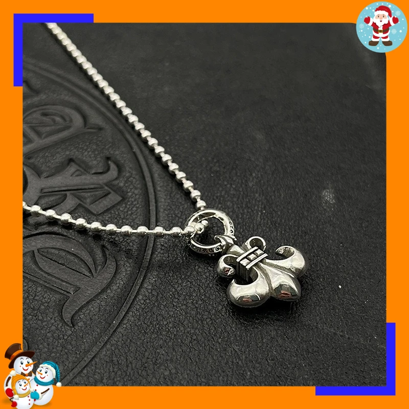 Accessories Single Ring Scout Flower Necklace Thai Silver Vintage Sweater Chain Premium Autumn and Winter Accessories Jewelry Pu