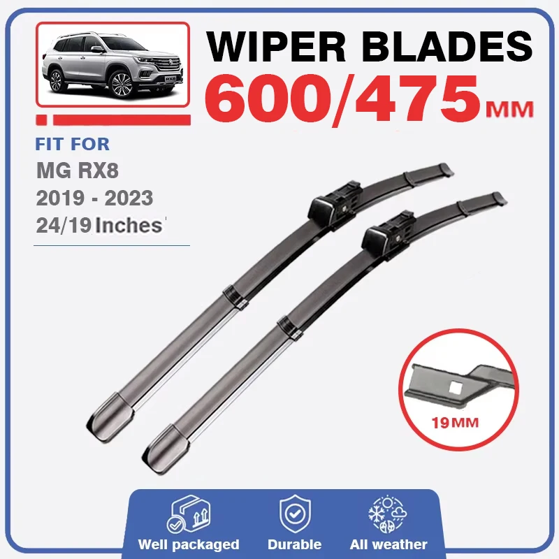 Car Wiper Blades For MG RX8 2019 2020 2021 2022 2023 Saic Roewe Front Rear Windshield Brush Windscreen Window Cutter Accessories