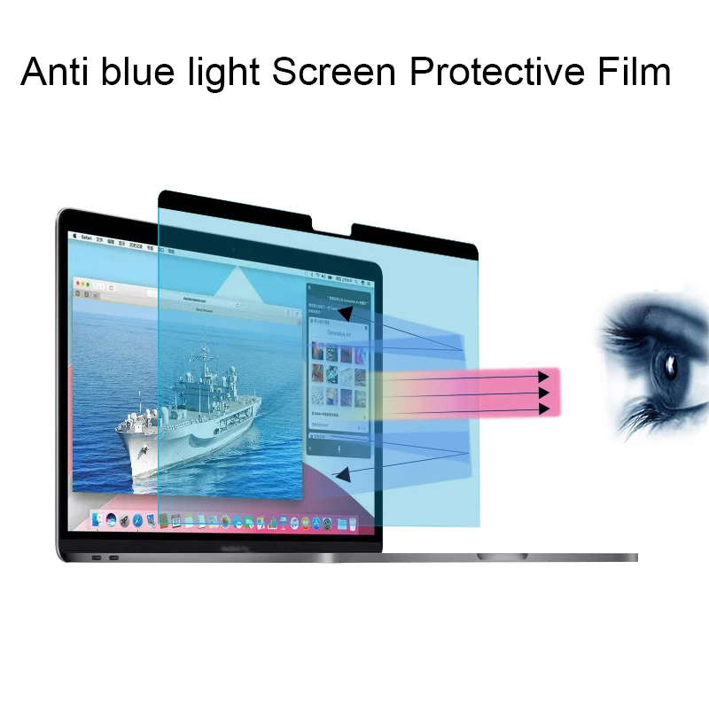 Anti-blue light Screen Protector For Macbook M1 M2 Air 13 13.6 15.3 2023 M3 Pro 14” 16 Eye Protection Magnetic Film Anti-Glare