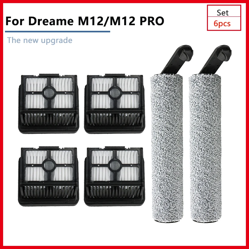 Replacement Roller Brush Hepa Filter Parts For Xiaomi Dreame H12、M12、M12 PRO Ground -Washing Robot Vacuum Cleaner Home Appliance