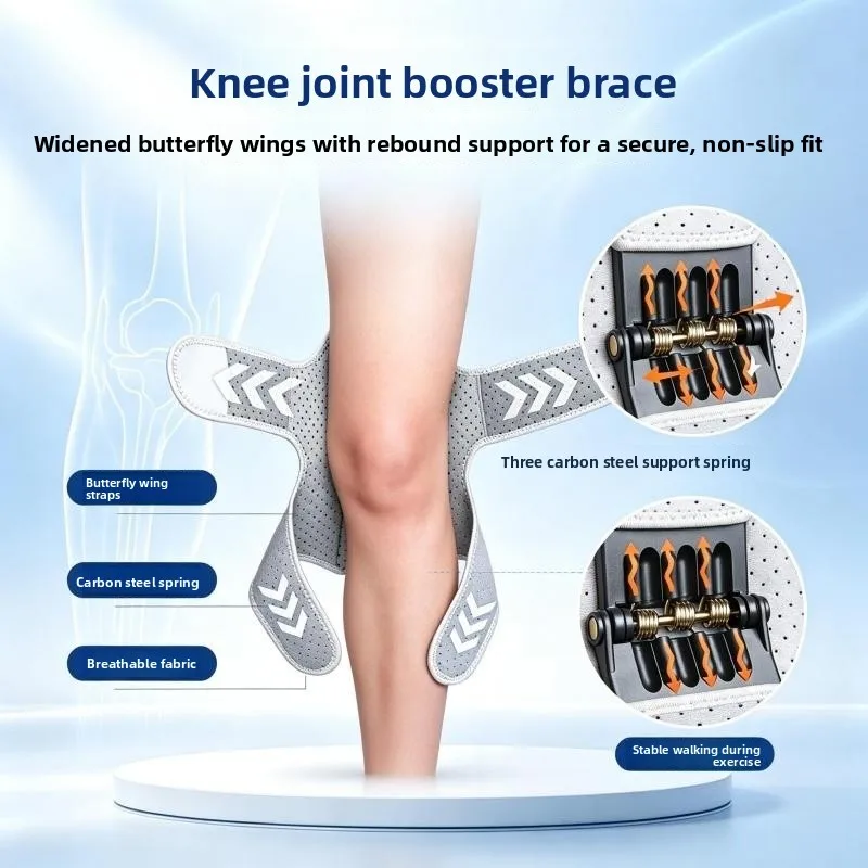 Patella Support Knee Assist Booster 2PCS  Bionic Exoskeleton Aid for Squat Training  Hiking and Climbing Stairs