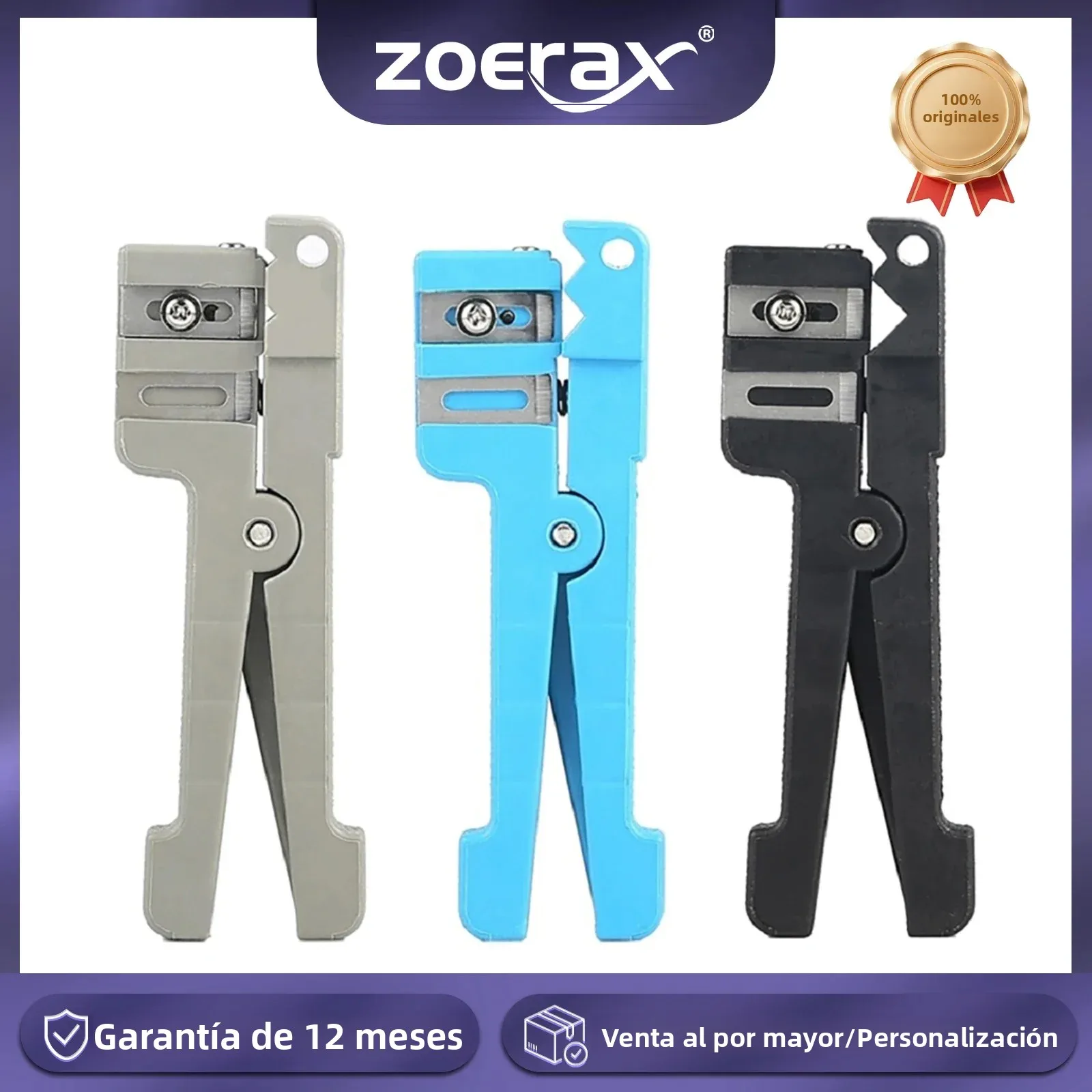 Herramienta Peladora de Fibra Óptica ZoeRax, Cortadora de Cables Ajustable para Cables Coaxiales de 0~3.2mm/3.2~5.6mm/5.6~7.9mm