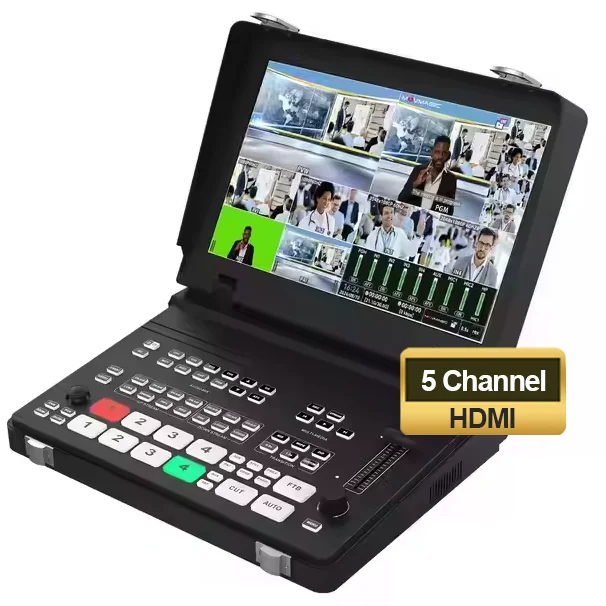

USD788 Free Ship MF10 4 hd Mi(in)+4 hd Mi(out)5 Channel+10.1 Inch Large Screen Video Switcher Mixer Streaming Broadcast