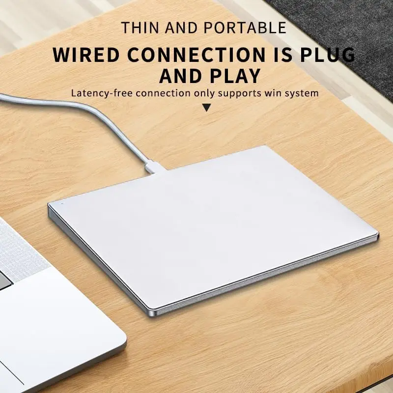 Aluminum Alloy USB-C Wired Touchpad for Windows 10/11/Computer ,Wired Trackpad Mouse with Multi-Touch Navitgation-Black/White