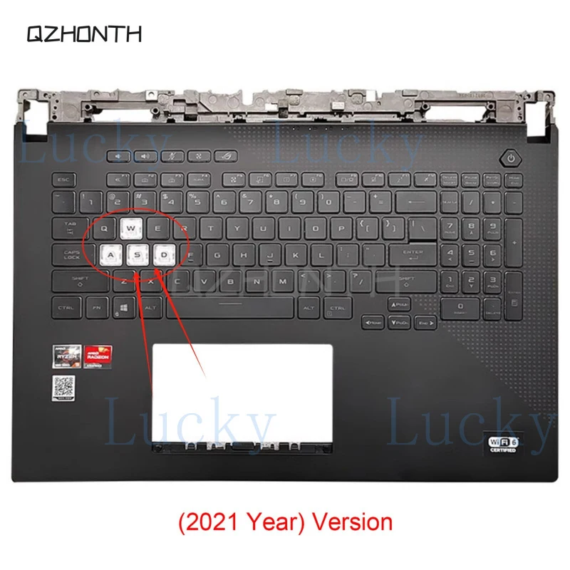 f  Used For ASUS ROG Strix G17 G713 G713QY 2021 Palmrest w/ Backlit Keyboard 17.3