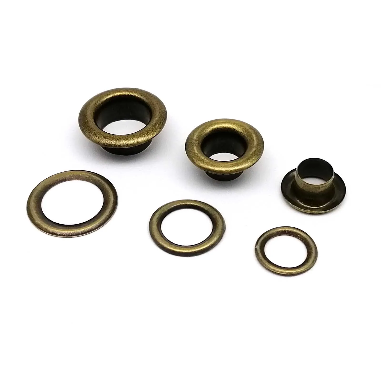 100 مجموعات 2.5 مللي متر إلى 12 مللي متر العتيقة النحاس البرونزية العيينة مع غسالة جروميت حلقة ثقب الهواء برشام لحقيبة جلدية الأحذية غطاء حزام الملابس #4