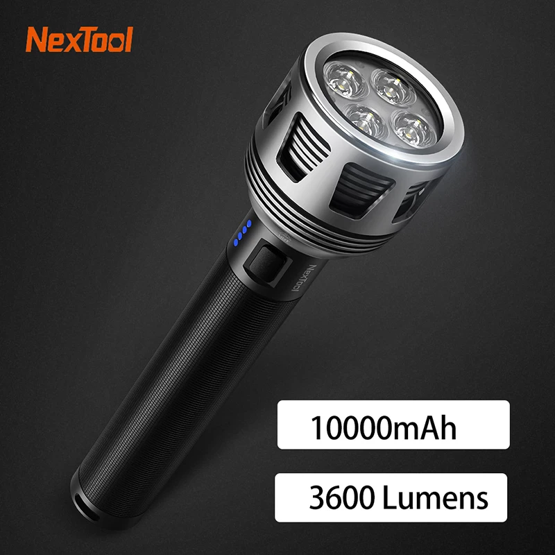 Nextool Flashlight 3600lm 450m IPX7 Waterproof 10000mAh USB Rechargeable Seaching Torch LED Emergency Light For Outdoor Camping