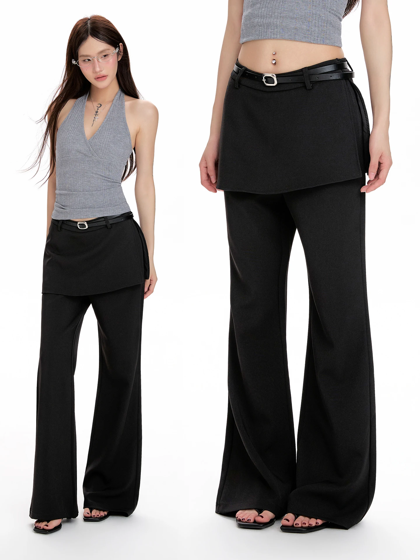 

Женские повседневные брюки с высокой талией, весна 2026, новая модель, универсальные, стройнящие, расклешенные леггинсы, модные удобные брюки для женщин