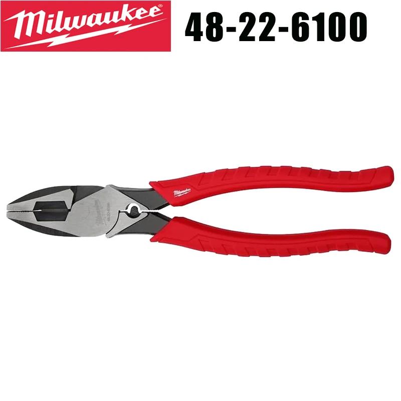 Milwaukee 48-22-6100 9-Inch High Leverage Lineman's Pliers with Crimper Comfort Grip Handles