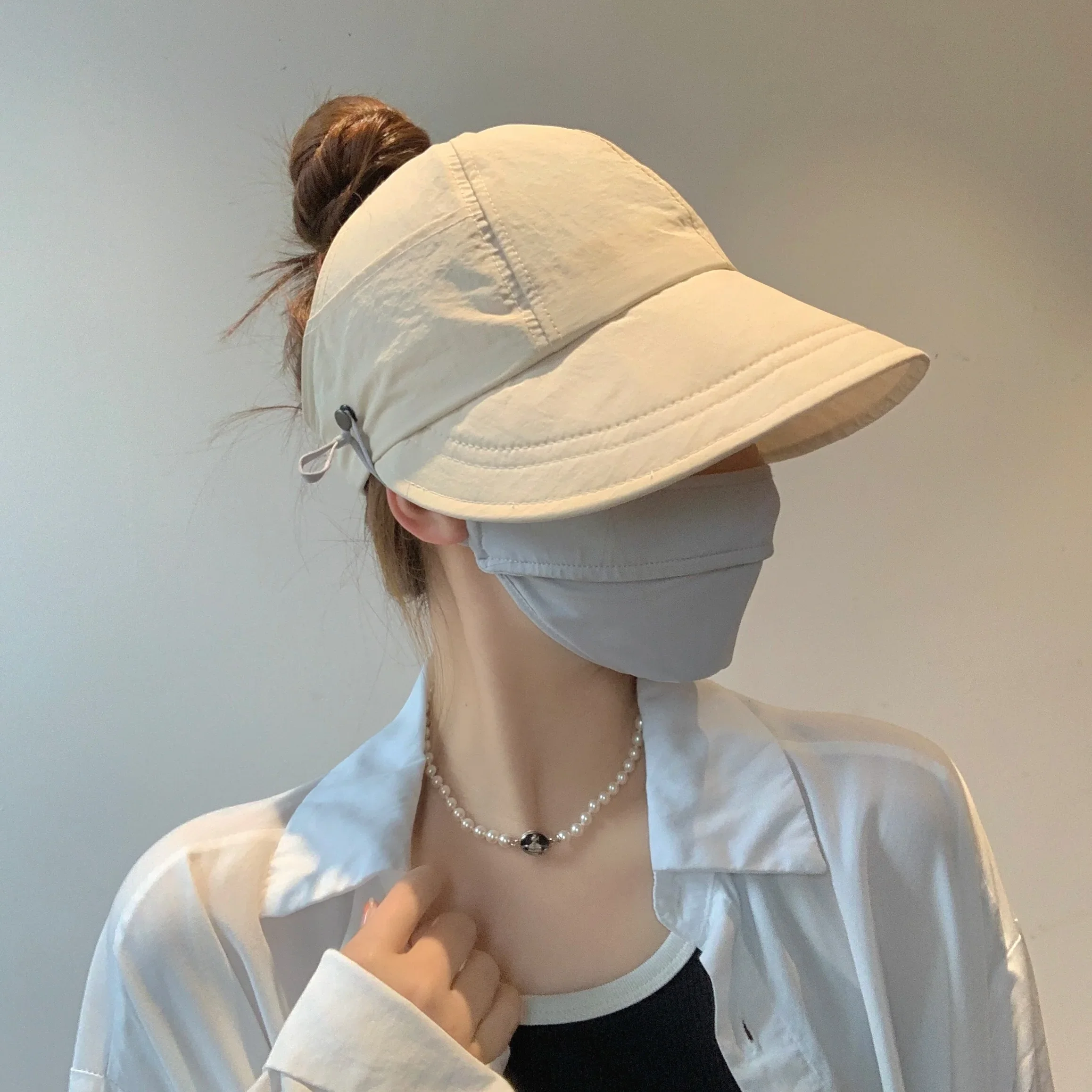 Women's 2023 Summer New UV-Proof Sun-Proof Sun Protection Hat Sun Hat with Ponytail Hat Peaked Cap