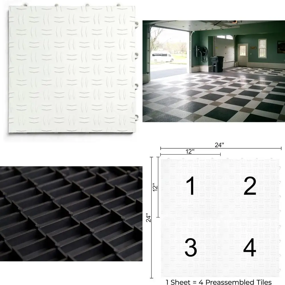Interlocking Non-Slip Heavy-Duty Copolymer Garage Floor Tiles - Durable, Modular, Easy Installation, Long-Lasting Flooring Solut