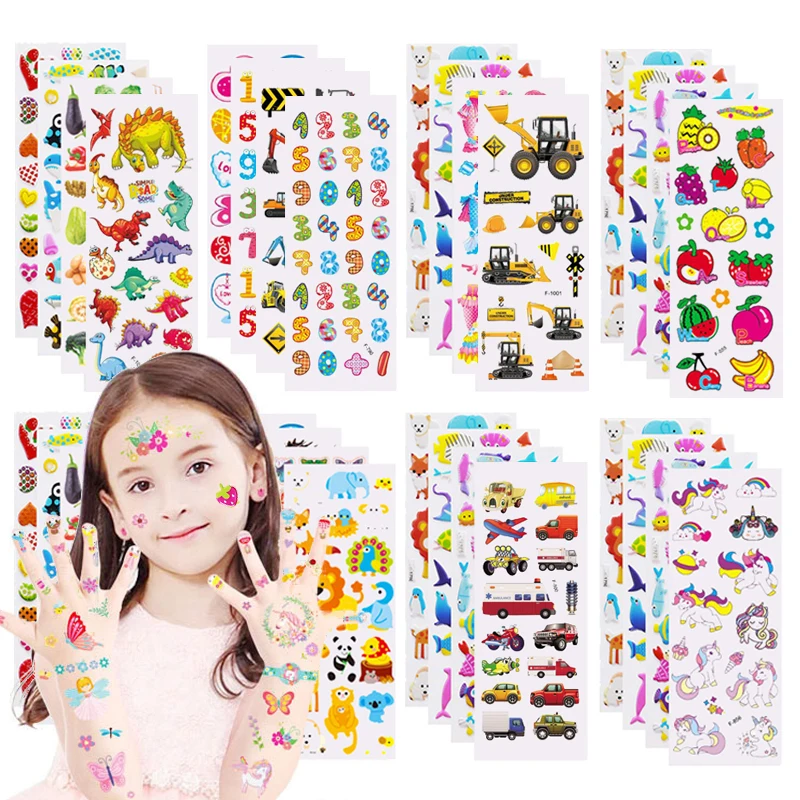 40/20/10 Kids Stickers 3D Puffy Bulk Stickers for Girl Boy Birthday Christmas New Yesr Gift Scrapbooking Cartoon Stickers