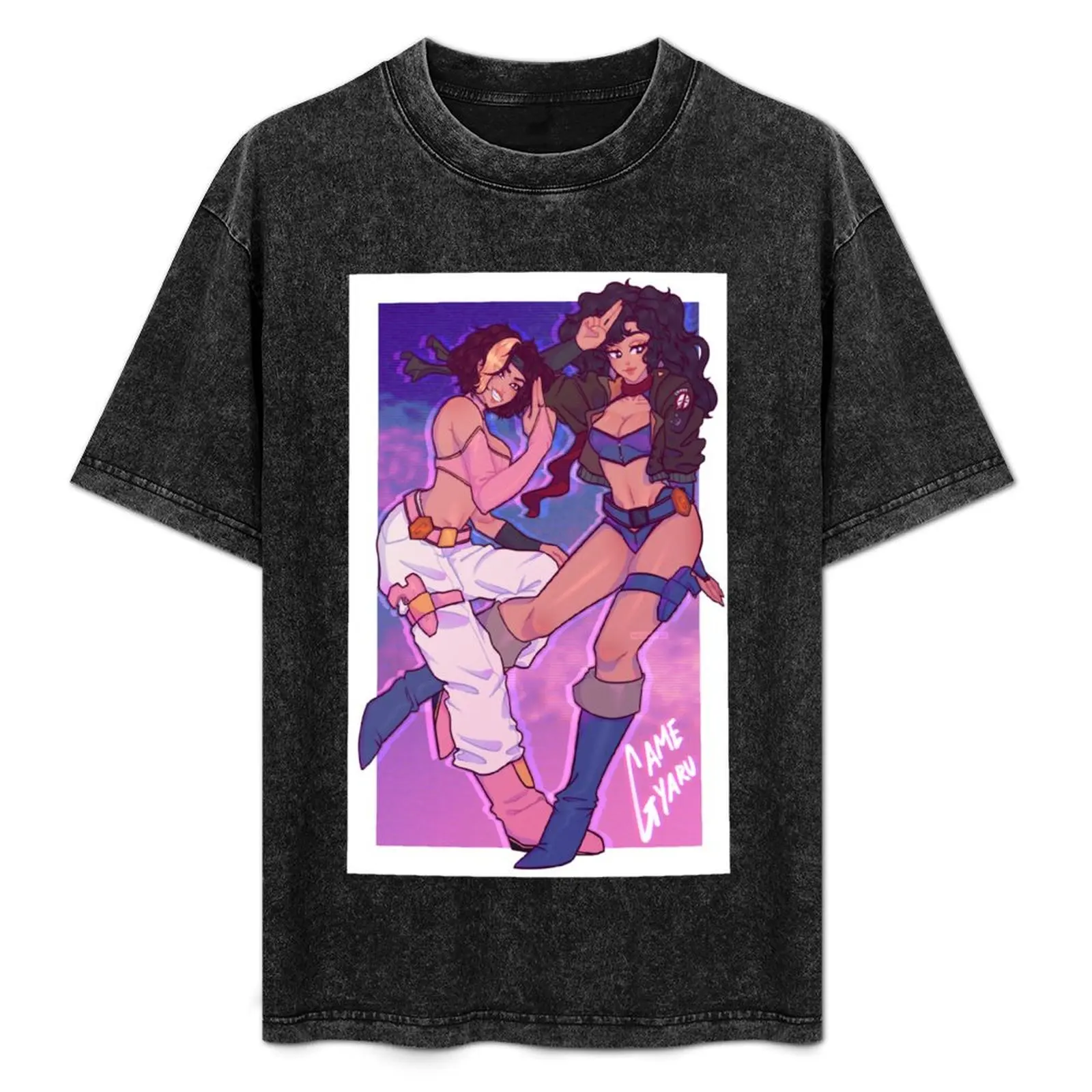 Game Gyaru T-Shirt Simple Line Art Print Tee