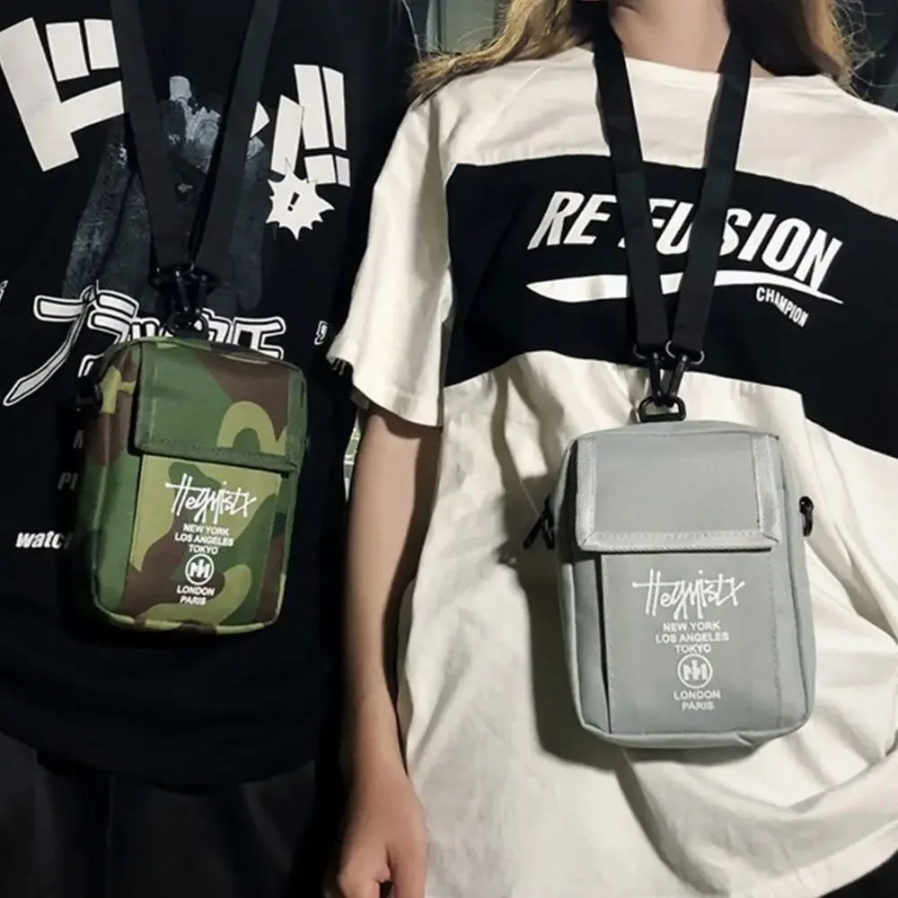 

Маленькая уличная сумка через плечо в стиле хип-хоп, сумка для мобильного телефона для подростков, классическая сумка в японском стиле