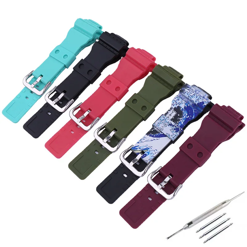 

Men's resin watch band accessories Compatible for Casio GMA-S110 S120 S130 S140 watch strap women's rubber sports Wristband 16mm
