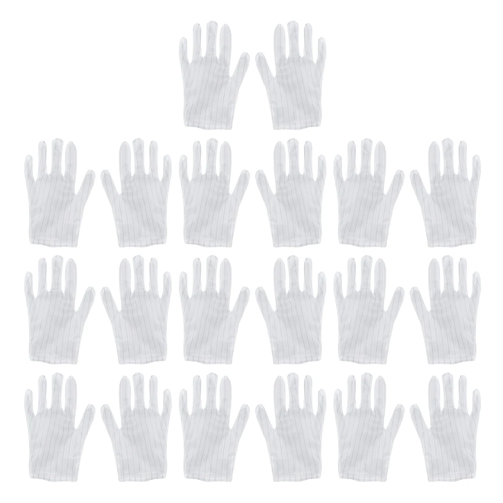 

10Pair Antistatic Gloves Lightweight Breathable Stripe Pattern Protective Gloves for Workshop Factory Use