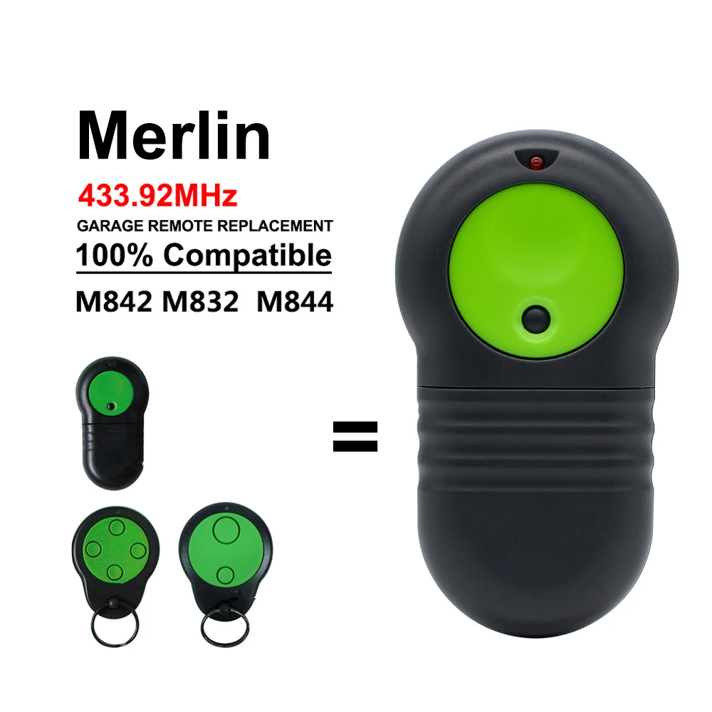 2pcs Merlin M832 M842 M844 230T 430R Remote Control 433.92MHz Rolling Code Garage Door Opener Transmitter For Gate