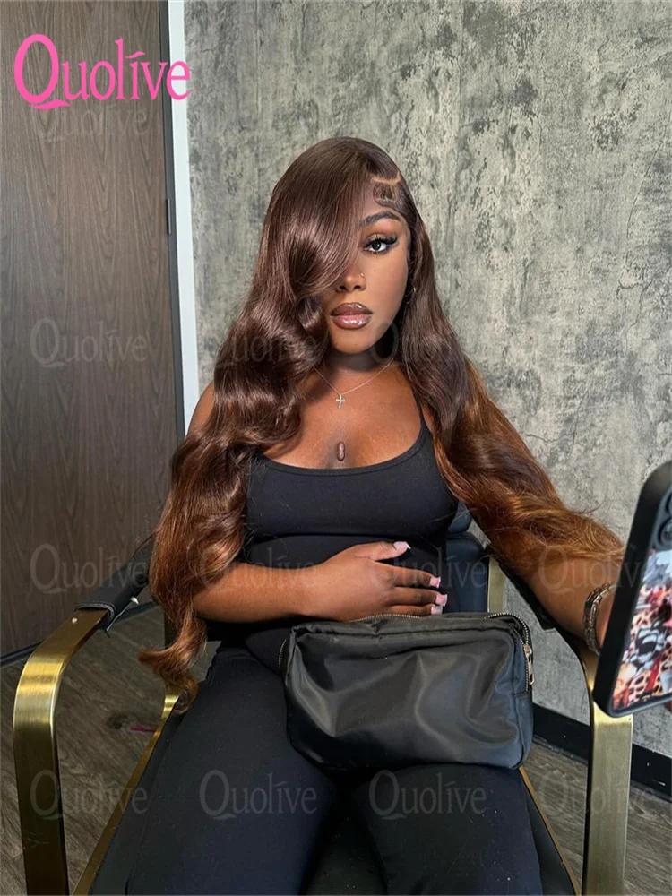 

30-дюймовый шоколадно-коричневый объемная волна 13x6 Парики из натуральных волос на кружеве для женщин 13x4 Бразильский коричневый цвет Hd Парик на фронтальной части шнурка