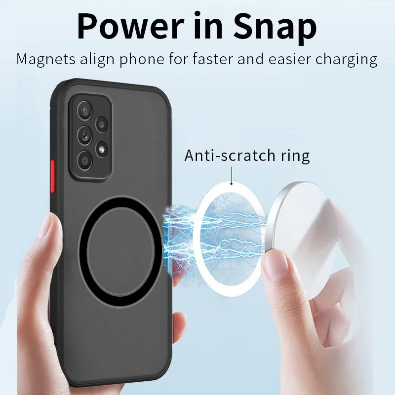 Translucent Magsafe Matte Phone Case for Samsung Galaxy A70 A70S A10S A20S A12 A42 M51 A32 A52 A52S A72 A22 F52 A04 4G 5G