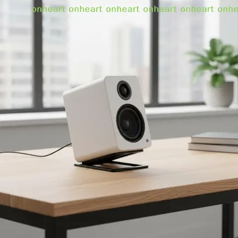 [C]2Pcs Computer Speaker Stand for Desktop Tabletop Durable Anti Vibration Design for Audio Support and Clarity