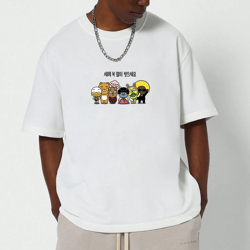 

Printed T-shirt Graphic K-Kakaos Friends Y2k Men's Clothing Gifts for Men Oversize New in Tops High Quality Short Sleeve Tee