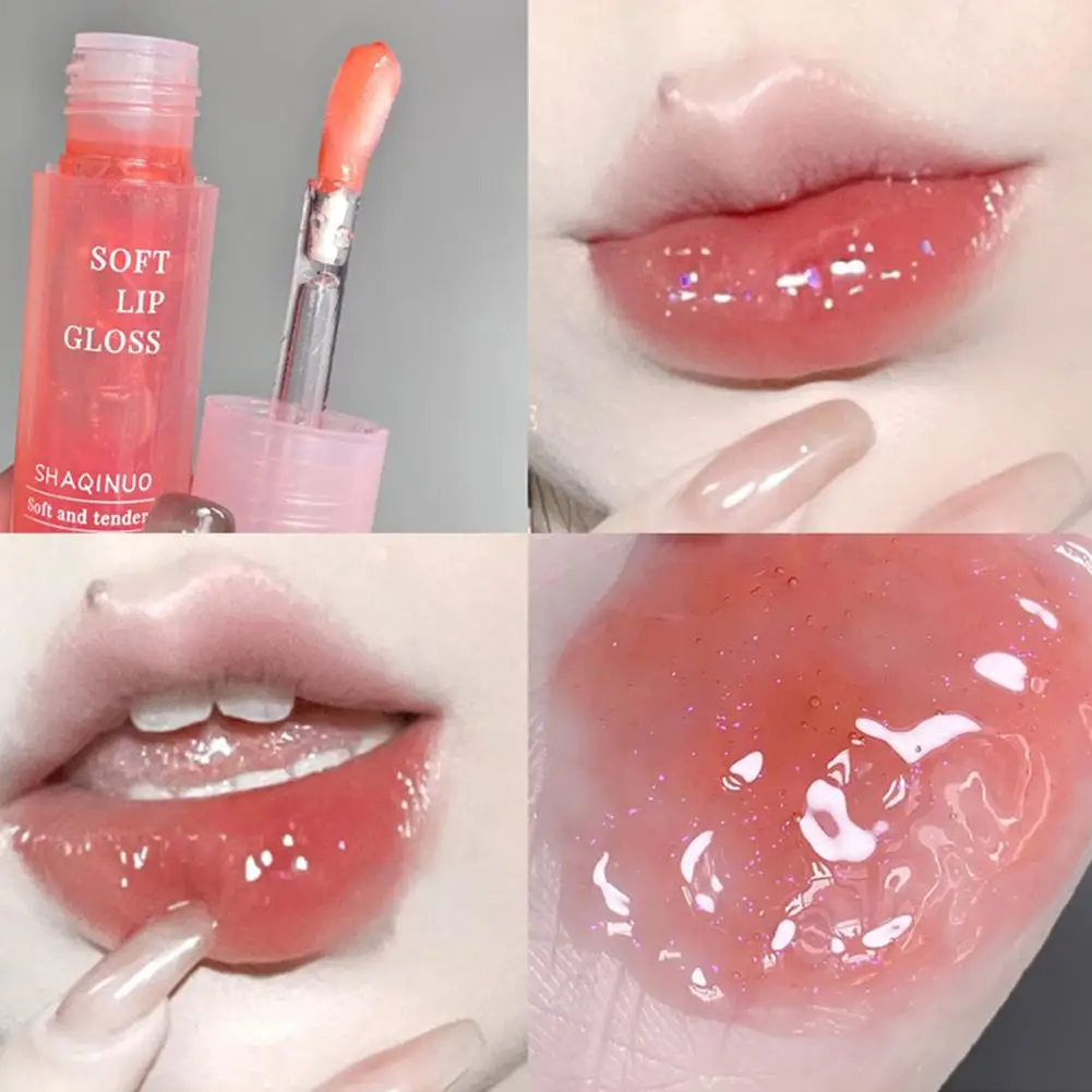 Spiegel Wasser Glitter Lip gloss glänzend feuchtigkeit spendend transparentes Lippen öl dauerhafte klare Grundierung feuchtigkeit spendend plump ing Lippenstift Make-up