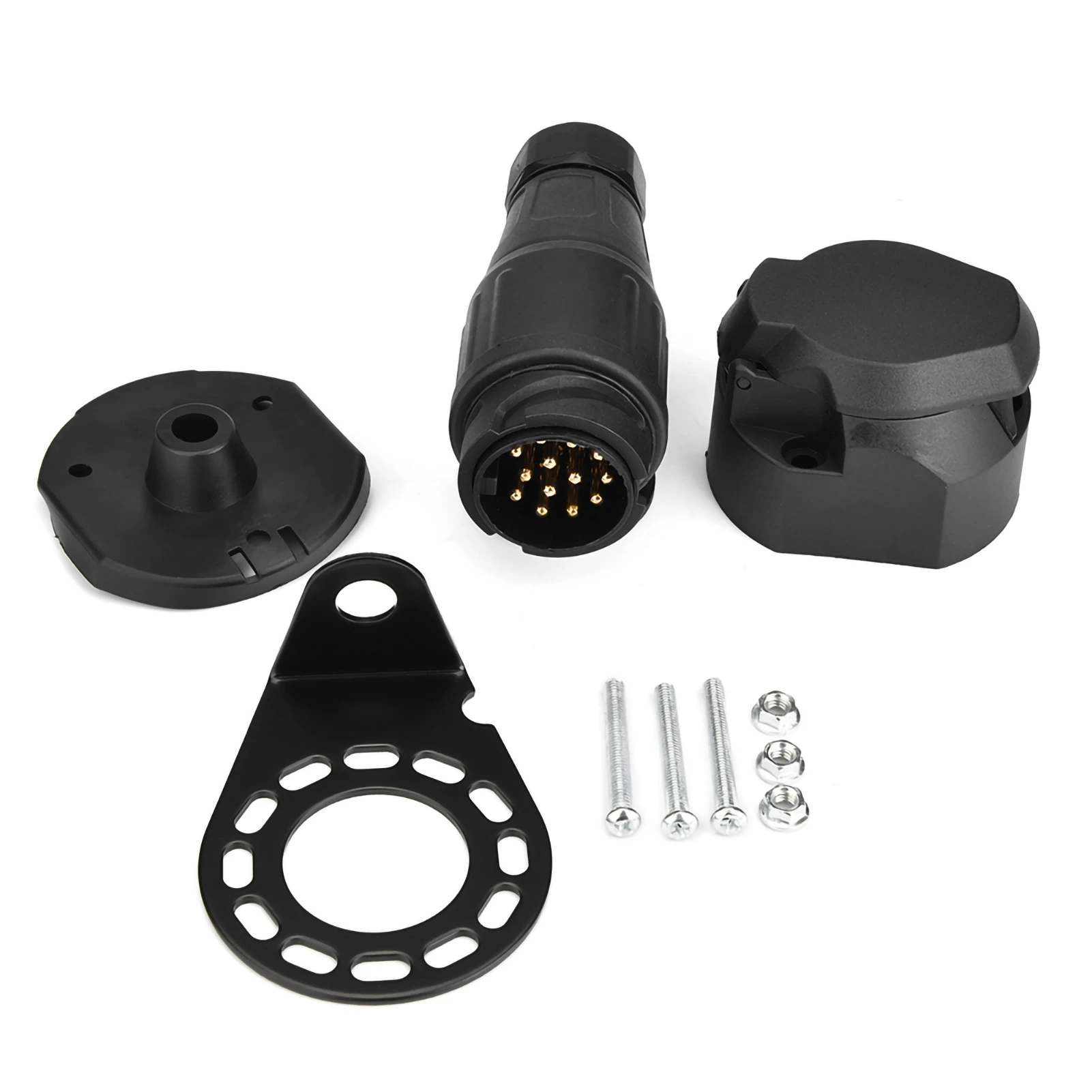 12V 13Pin Trailer Plug Socket Connector Adapter Bracket for Trailer Caravan Towing Towbar Trailer Socket