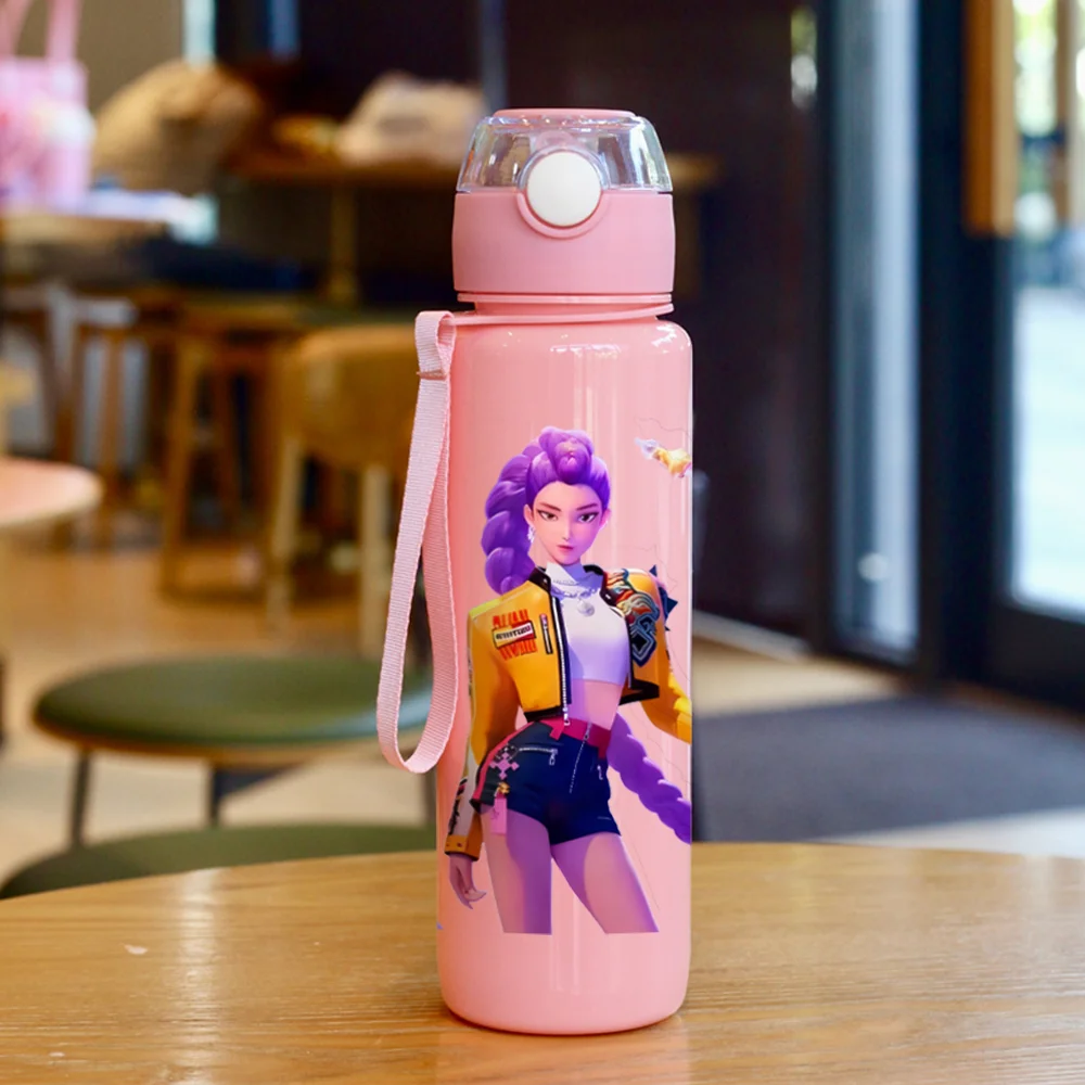 Cartoon Pretty Girl Pattern Water Cup, 3D Printed Pattern, Fade-Resistant, Popular Movie Pattern, Essential for Sports and Fitne image 3