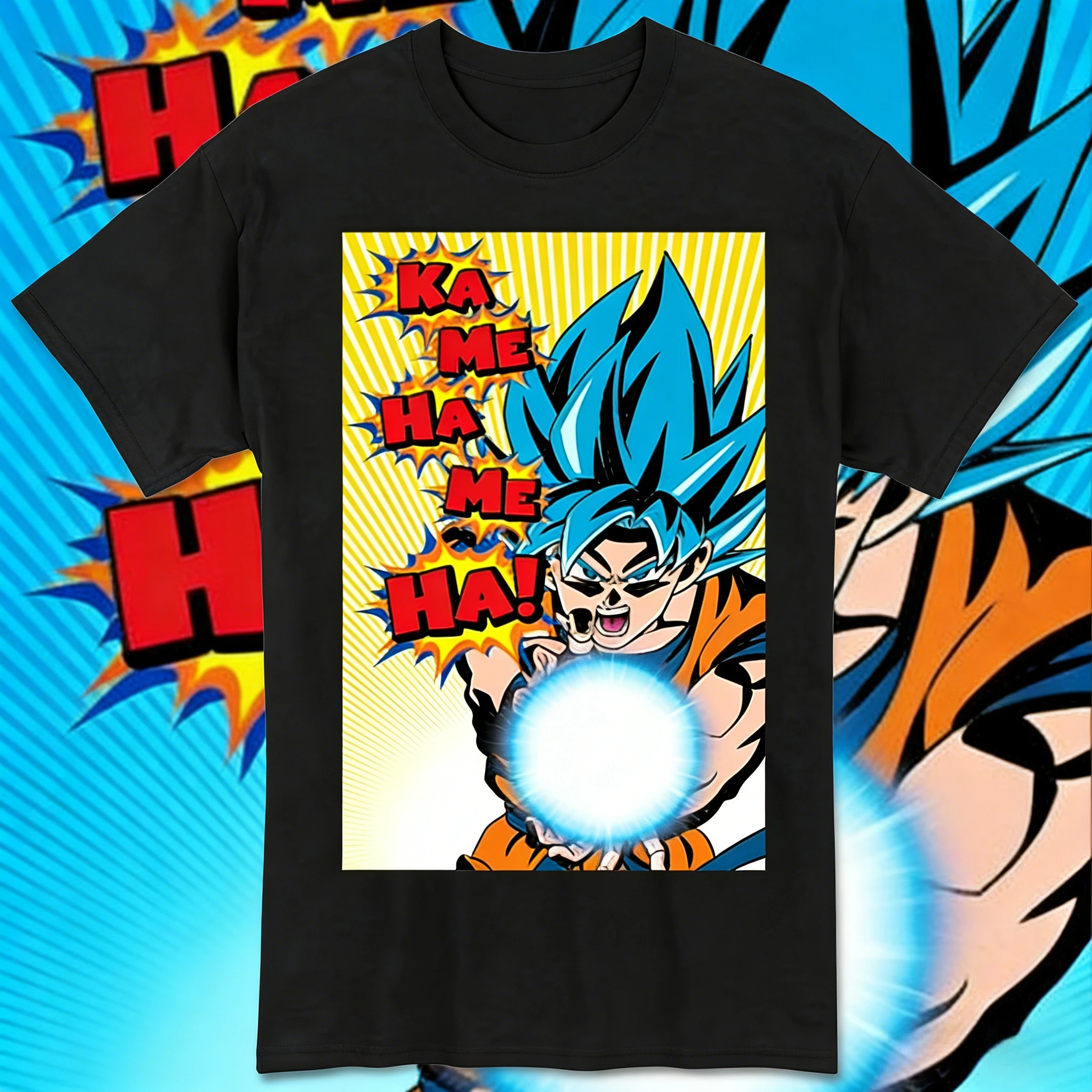 2026 Summer Dragon Ball Super Retro T-shirt Men Pure Cotton Oversized Super Saiyan Blue Goku Kamehameha Unisex Kids Available