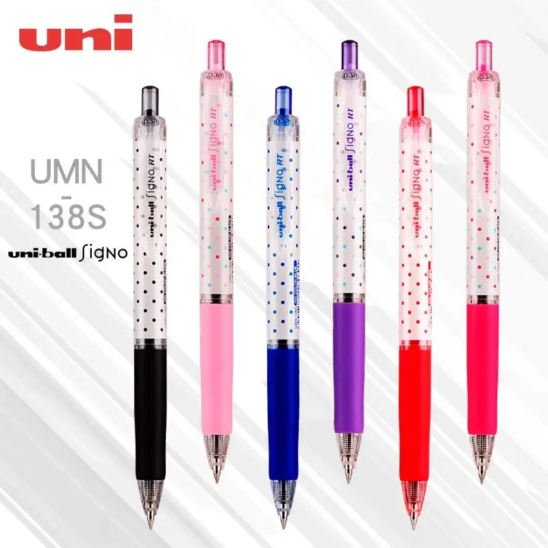 

Uni-ball Signo UMN-138 Gel Pen,0.38mm Fine Rollerball Pens,Cute Polka Dot Grip for Journaling,Take note&Planner Japanese Quality