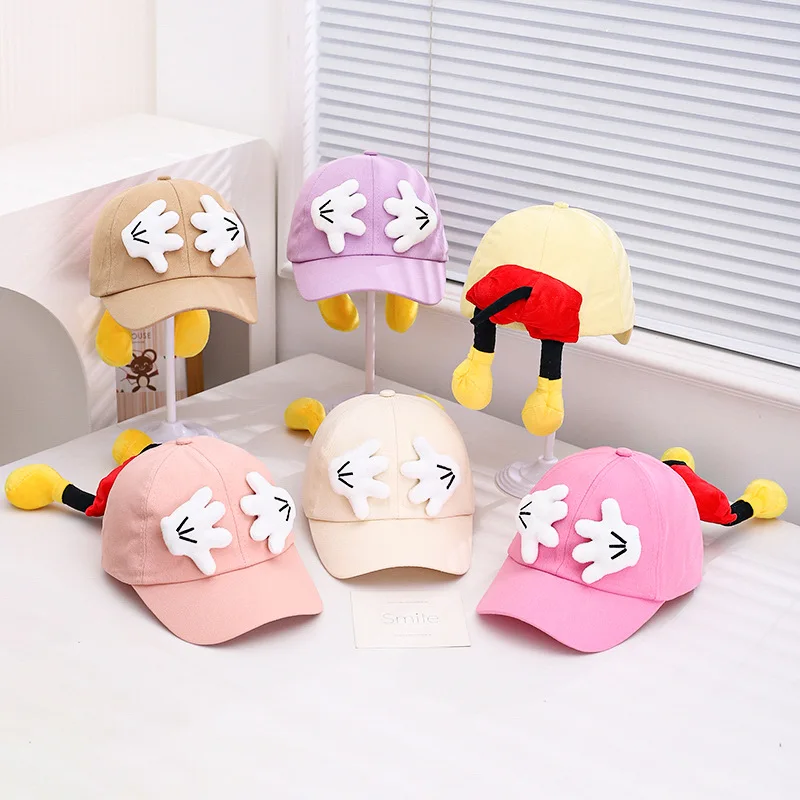 Children's Cartoon Cute Baseball Caps New Model Boys And Girls Versatile Outdoor Travel Take A Photo Duck Tongue Hats
