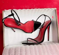 New 12cm Minimalist Ultra-Fine Straight Strap High-Heeled Shoes with Sexy Lace Up Wristband, Plus Size Slim Heel Bed Sandals - Image 4